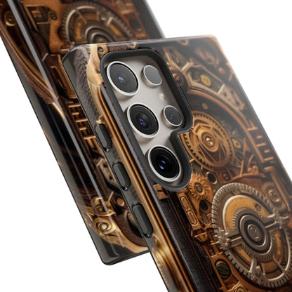 Gearworks Tough Phone Case – Steampunk Clockwork Design for iPhone, Samsung Galaxy, and Google Pixel Devices