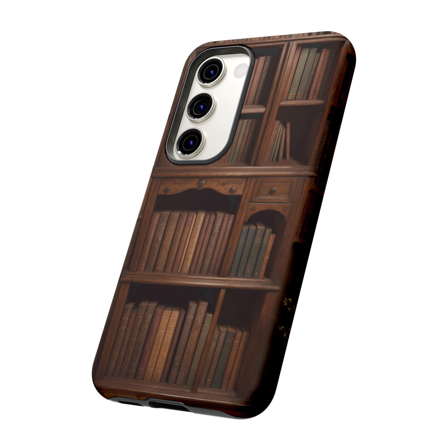 Book Shelf Phone Case – Vintage Library Design for iPhone, Samsung Galaxy, and Google Pixel Devices