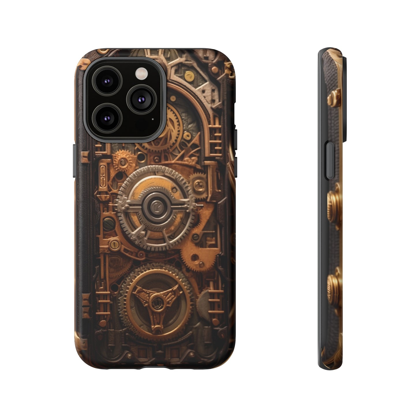 Gearworks Tough Phone Case – Steampunk Clockwork Design for iPhone, Samsung Galaxy, and Google Pixel Devices