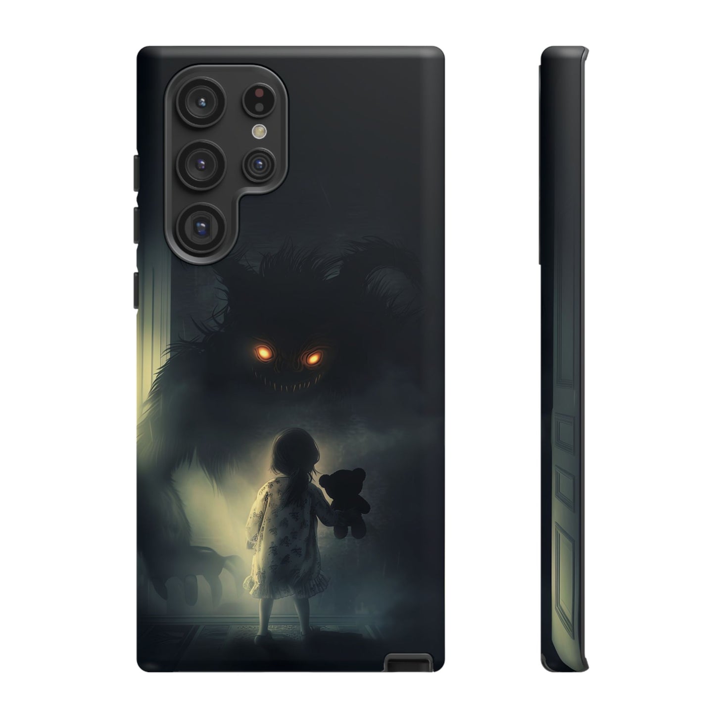 A Child Facing A Terrifying Monster Phone Case - for iPhone, Samsung Galaxy, and Google Pixel Devices