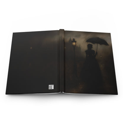 Gothic Noir Umbrella Lady Journal - Dark Victorian Art Hardcover Notebook