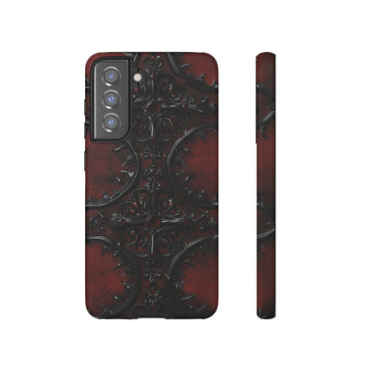 Vampiric Leather Phone Case for iPhone, Samsung Galaxy, and Google Pixel Devices - Gothic Ornate Design