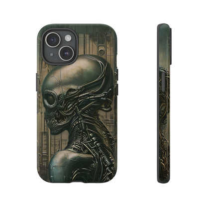 Biomechanical Android Phone Case – Futuristic Alien Horror H.R. Giger-Inspired Design for iPhone, Samsung Galaxy, and Google Pixel Devices