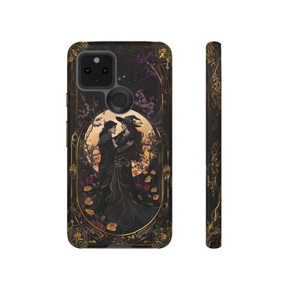 Gothic Romance Phone Case - Enchanted Witch and Lover Design for iPhone, Samsung Galaxy, and Google Pixel Devices