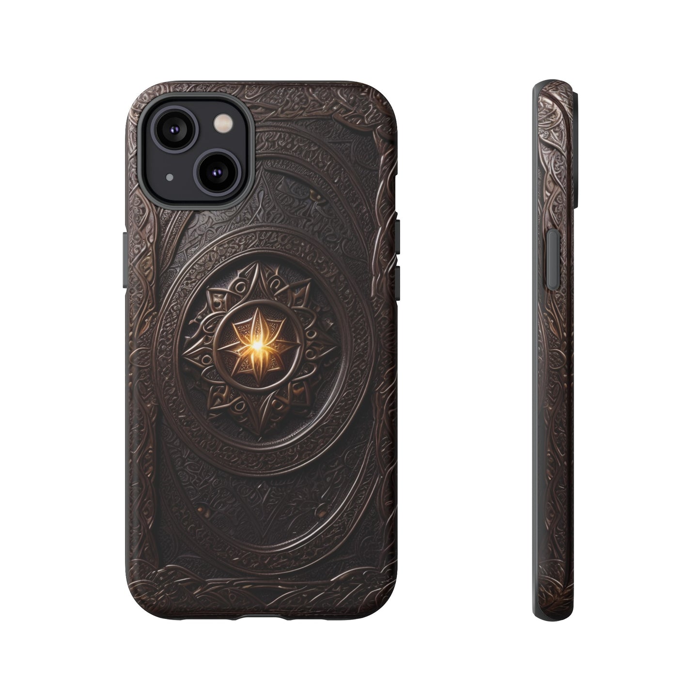 Intricate Leather Flower Tough Phone Case – Elegant Floral Design for iPhone, Samsung Galaxy, and Google Pixel Devices