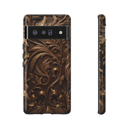 Elegant Bronze Phone Case – Victorian Floral Design for iPhone, Samsung Galaxy, and Google Pixel Devices