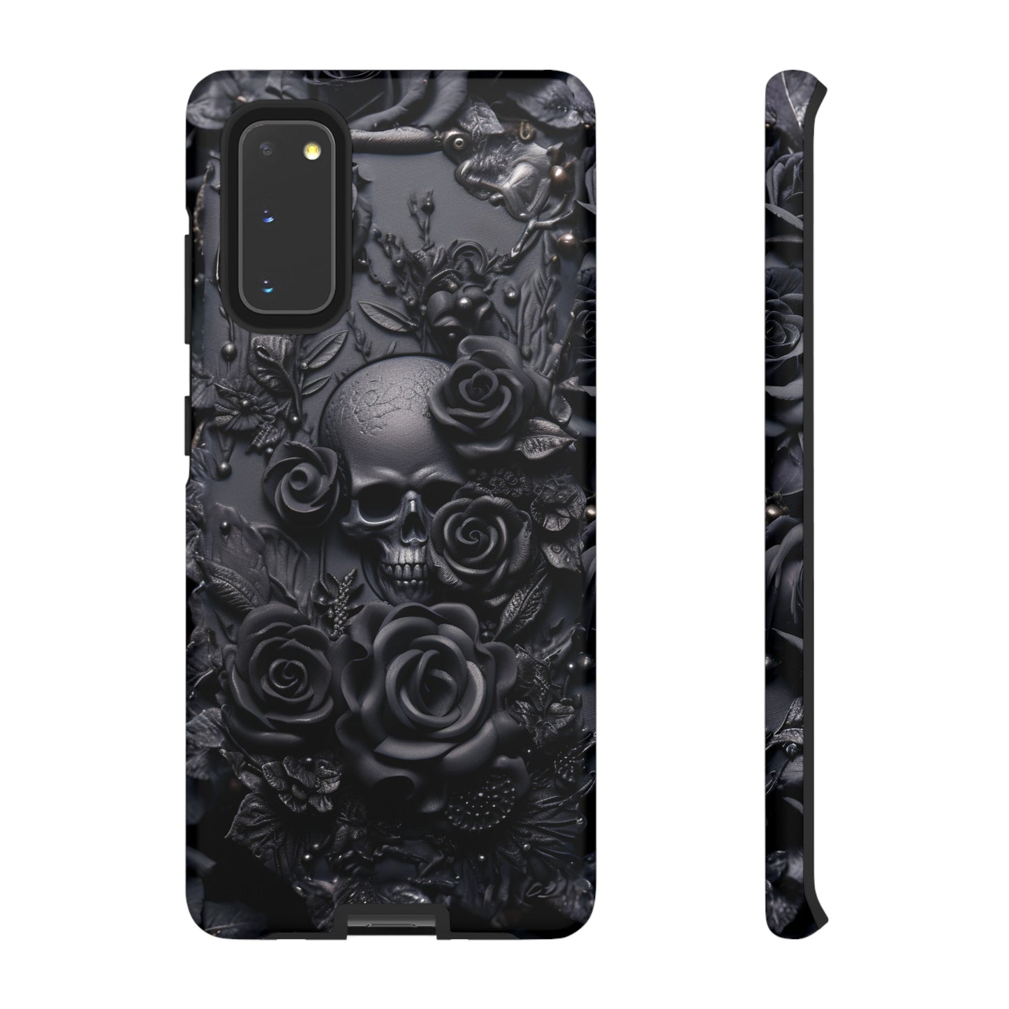 Gothic Black Roses Tough Phone Case – Elegant Dark Floral Design for iPhone, Samsung Galaxy, and Google Pixel Devices