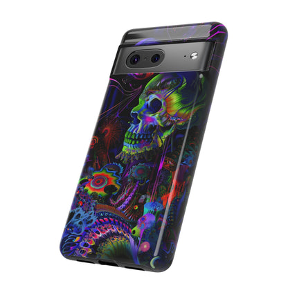 Psychedelic Skull Phone Case – Vibrant Pastel Design for iPhone, Samsung Galaxy, and Google Pixel Devices