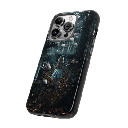 Alice in the Mushroom Forest Phone Case – Fantasy Wonderland Design for iPhone, Samsung Galaxy, and Google Pixel Devices