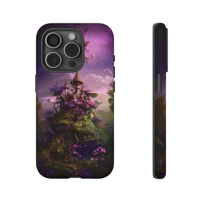 Enchanted Fairy Castle Phone Case - Magical Purple Fantasy Art for iPhone, Samsung Galaxy and Google Pixel Devices