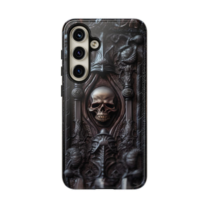 Dark Grimoire of Death Tough Phone Case – Gothic Skull Vampiric Design for iPhone, Samsung Galaxy, and Google Pixel Devices