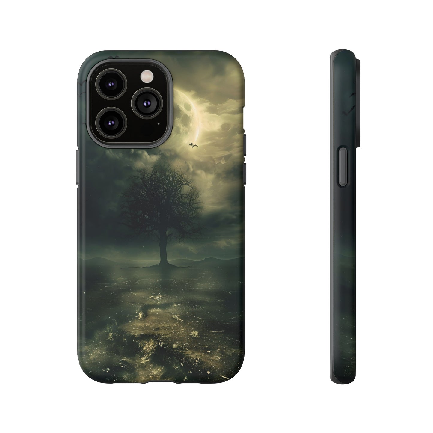 The Tree of Desolation Phone Case – Dark Fantasy Gothic Art with Full Moon for iPhone, Samsung Galaxy, and Google Pixel Devices