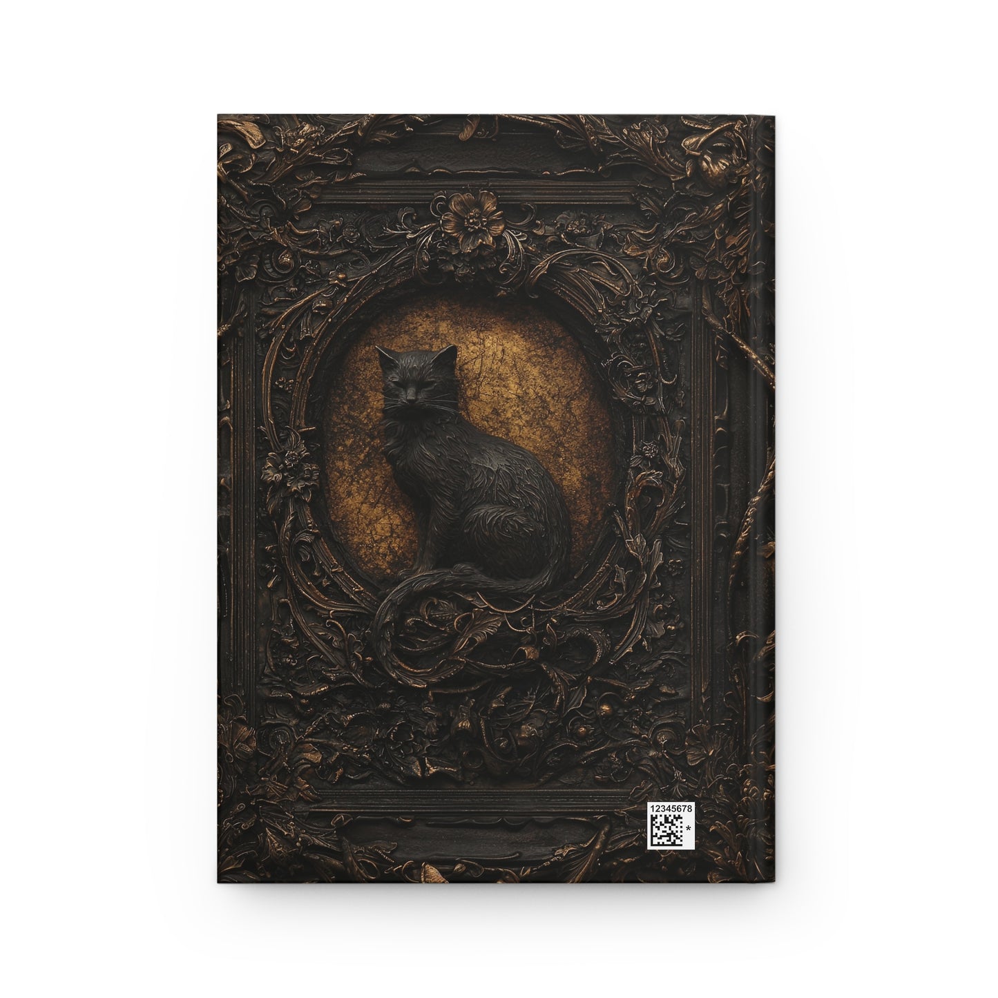 Antique Gothic Black Cat Journal - Vintage-Inspired Notebook with Ornate Frame Design