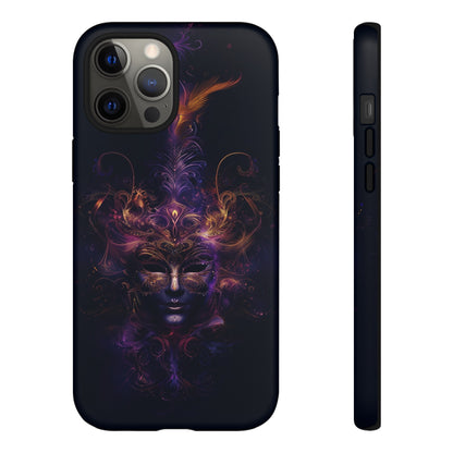 Elegant Masquerade Mask Phone Case for iPhone, Samsung Galaxy, and Google Pixel Devices - Mystical Design