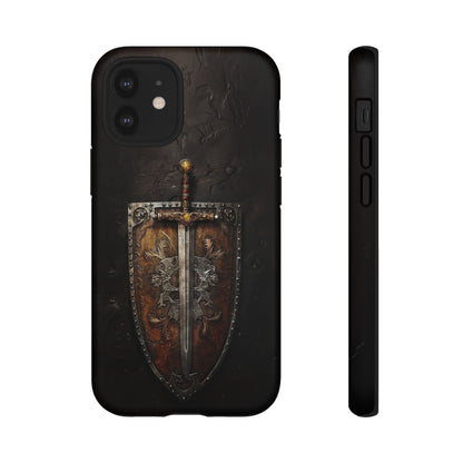 Medieval Sword and Shield Phone Case - For iPhone, Samsung Galaxy, and Google Pixel Devices