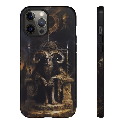 Dark Gothic Goat Demon Phone Case - Occult Horned Beast Art Design