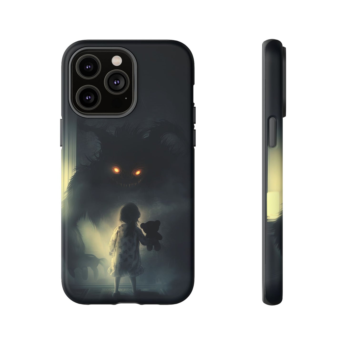 A Child Facing A Terrifying Monster Phone Case - for iPhone, Samsung Galaxy, and Google Pixel Devices