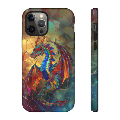 Stained Glass Dragon Phone Case - Colorful Fantasy Design for iPhone, Samsung Galaxy, Google Pixel Devices