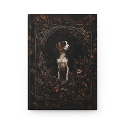 Vintage Beagle Dog Art Hardcover Notebook - Elegant Dog Lover's Journal, Rustic Nature-Inspired Design