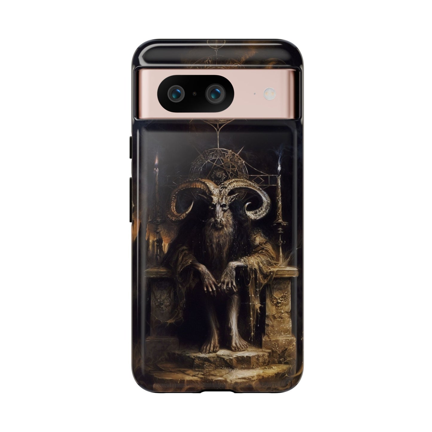 Dark Gothic Goat Demon Phone Case - Occult Horned Beast Art Design