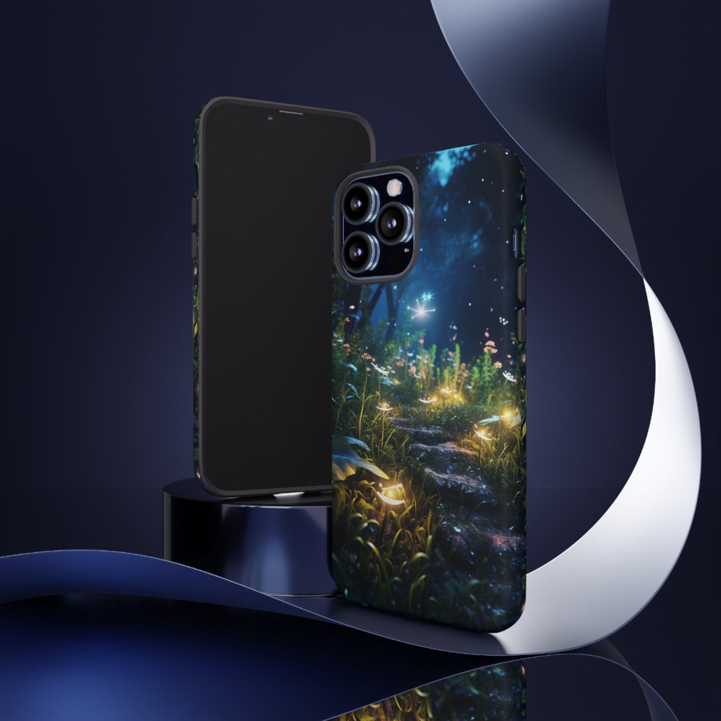 Fireflies in the Forest Tough Phone Case – Enchanting Summer Night Design for iPhone, Samsung Galaxy, and Google Pixel Devices