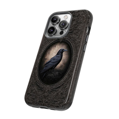 Gothic Raven Phone Case - Mysterious Dark Bird Design