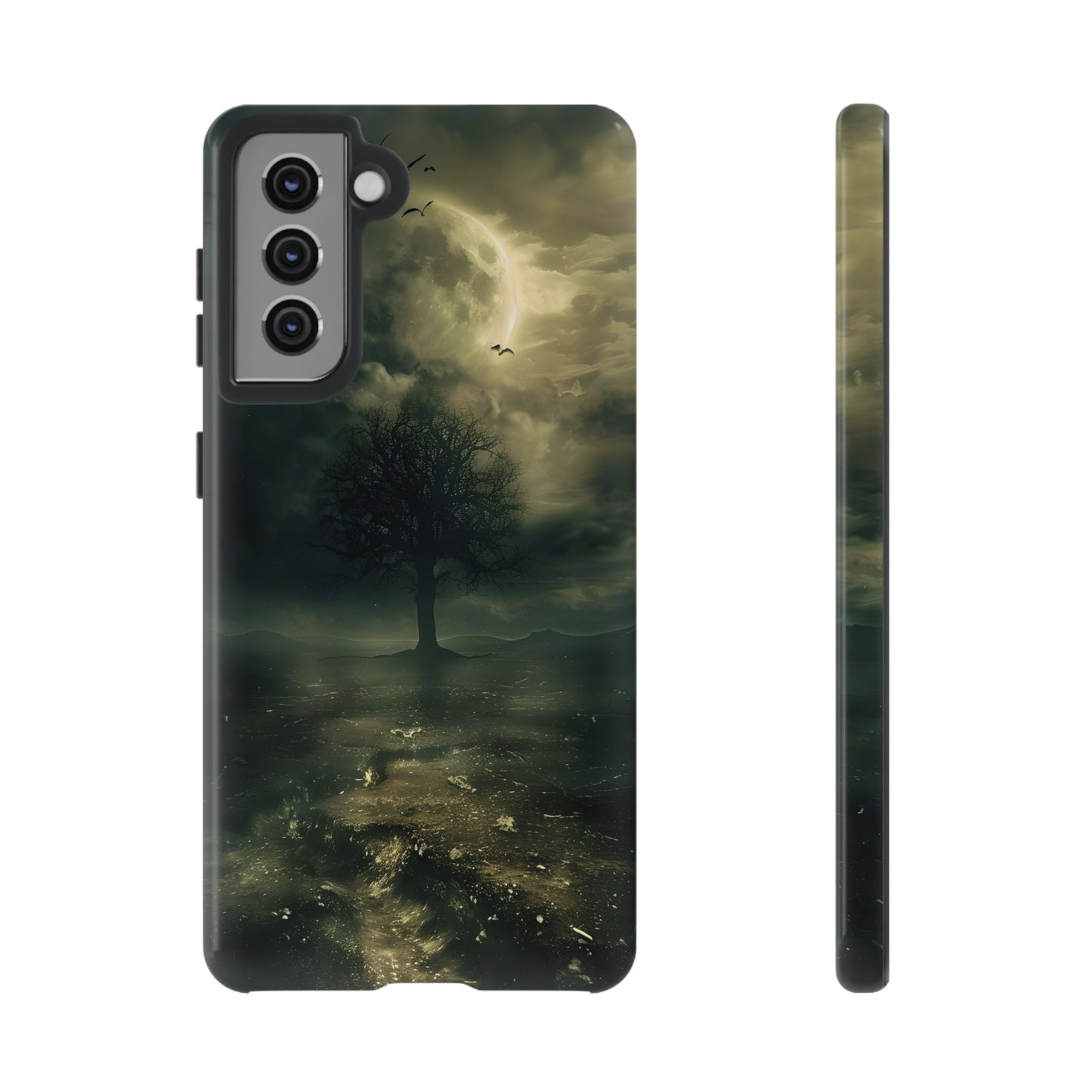 The Tree of Desolation Phone Case – Dark Fantasy Gothic Art with Full Moon for iPhone, Samsung Galaxy, and Google Pixel Devices