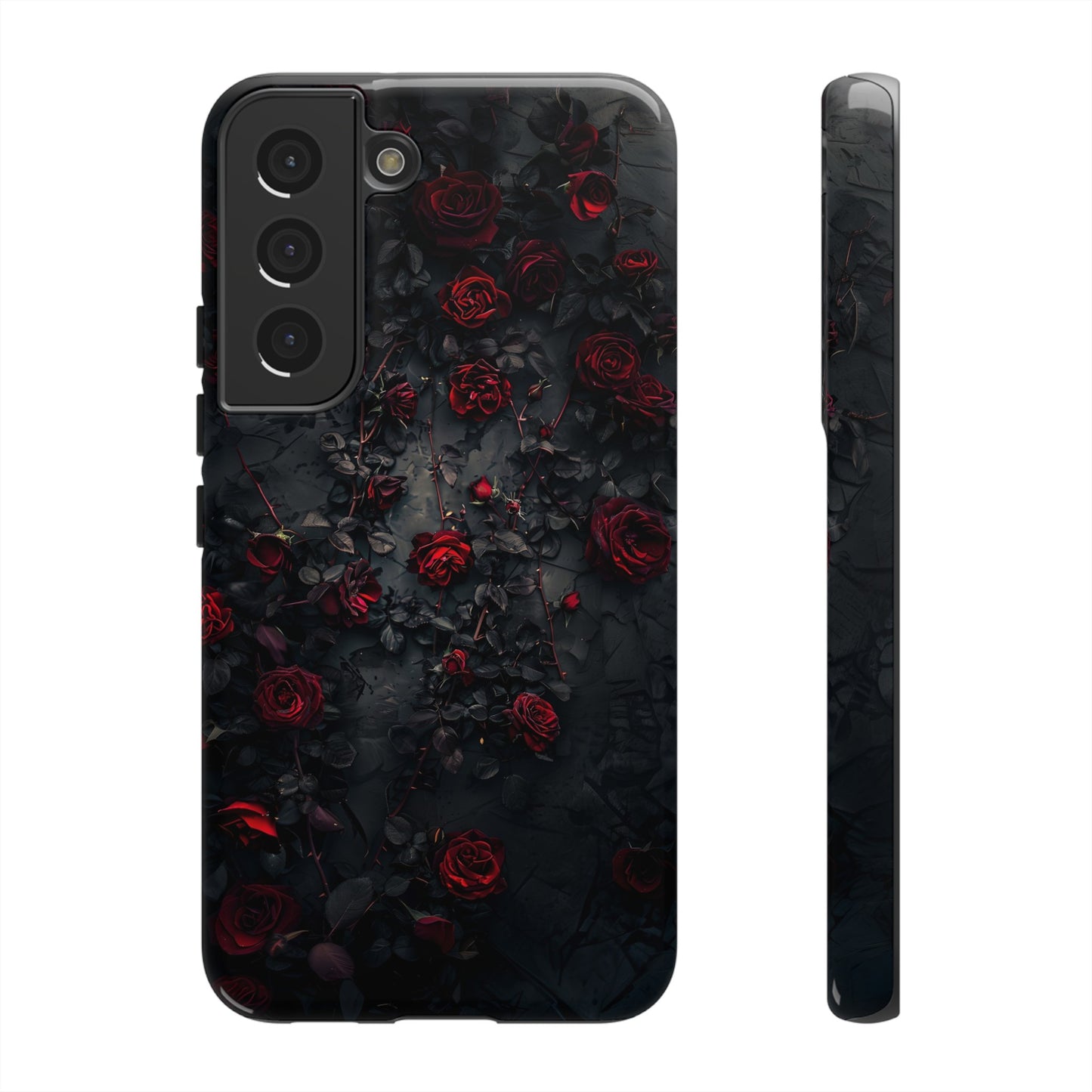 Gothic Roses Tough Phone Case – Elegant Dark Floral Design for iPhone, Samsung Galaxy, and Google Pixel Devices