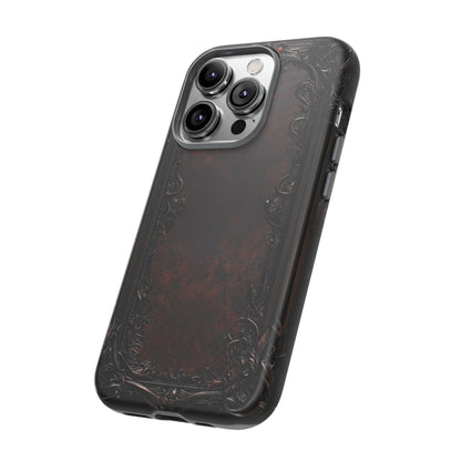 Gothic Ornate Leather-Inspired Phone Case - Dark Aesthetic Cover