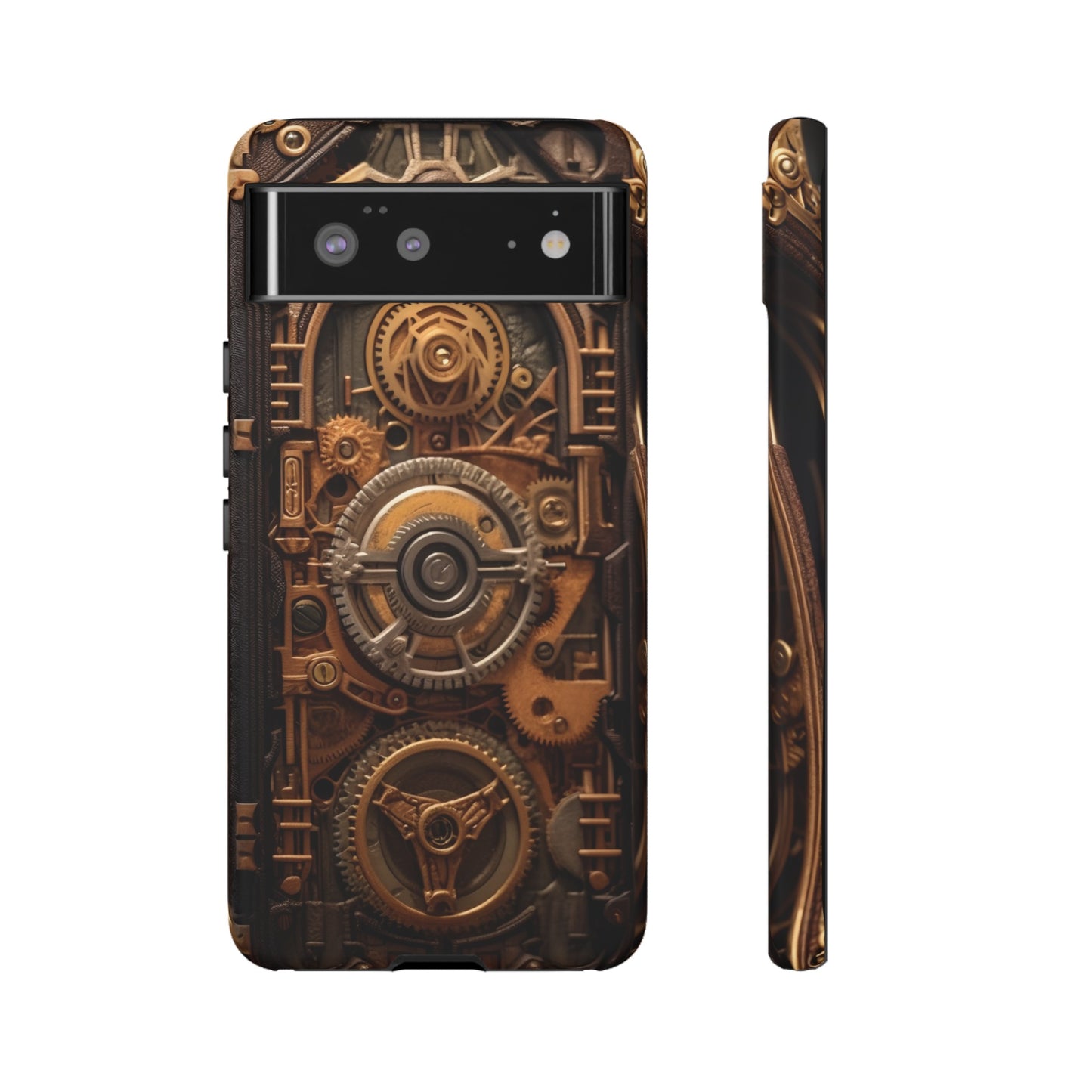 Gearworks Tough Phone Case – Steampunk Clockwork Design for iPhone, Samsung Galaxy, and Google Pixel Devices