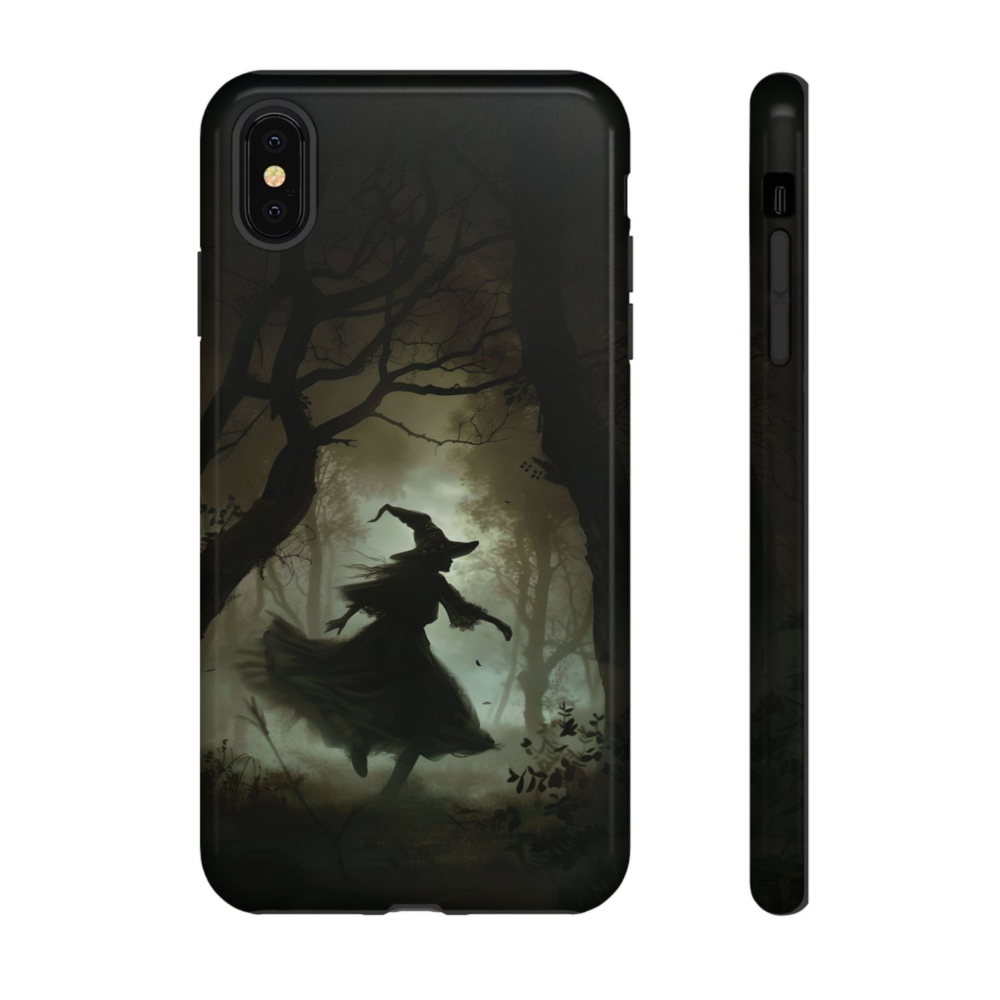 Spooky Witch Silhouette Phone Case - Halloween Dark Art Design for iPhone, Samsung Galaxy, and Google Pixel Devices