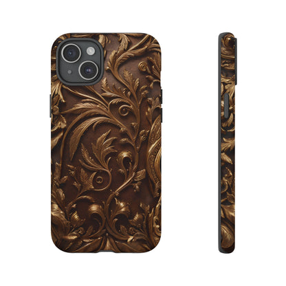 Elegant Bronze Phone Case – Victorian Floral Design for iPhone, Samsung Galaxy, and Google Pixel Devices