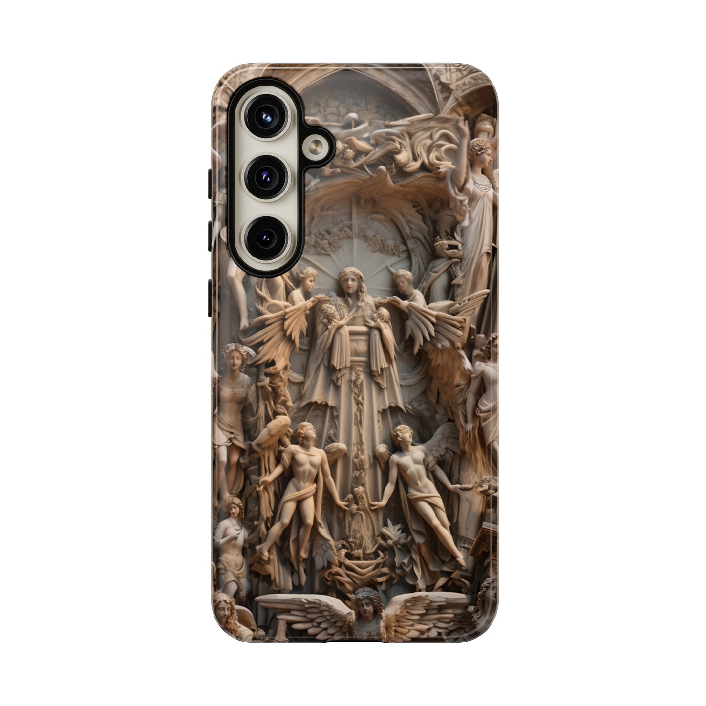 Angelic Statue Phone Case – Heavenly Gothic Marble Design for iPhone, Samsung Galaxy, and Google Pixel Devices