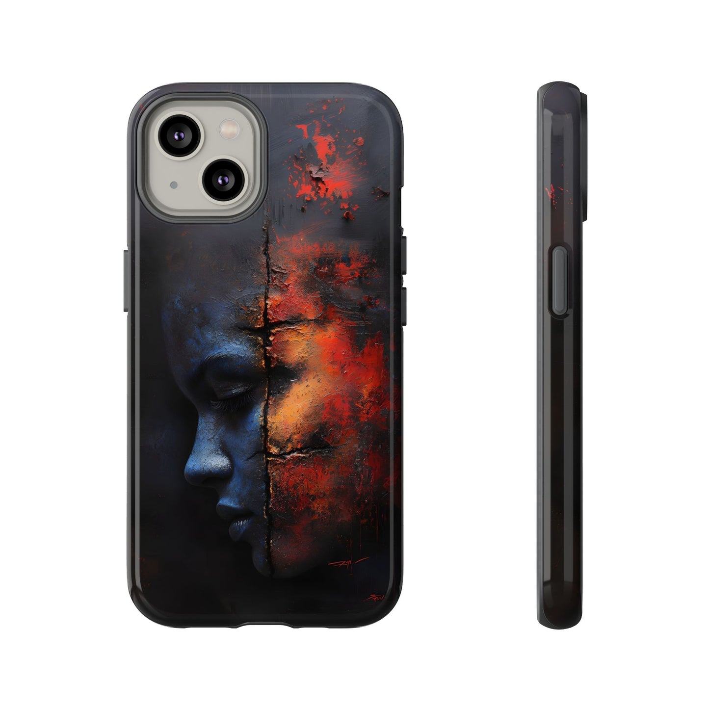 Abstract Duality Art Phone Case - Bold Modern Design