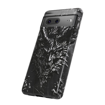 Silver Devil Phone Case – Gothic Demon Design for iPhone, Samsung Galaxy, and Google Pixel Devices