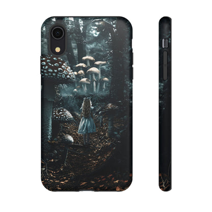 Alice in the Mushroom Forest Phone Case – Fantasy Wonderland Design for iPhone, Samsung Galaxy, and Google Pixel Devices