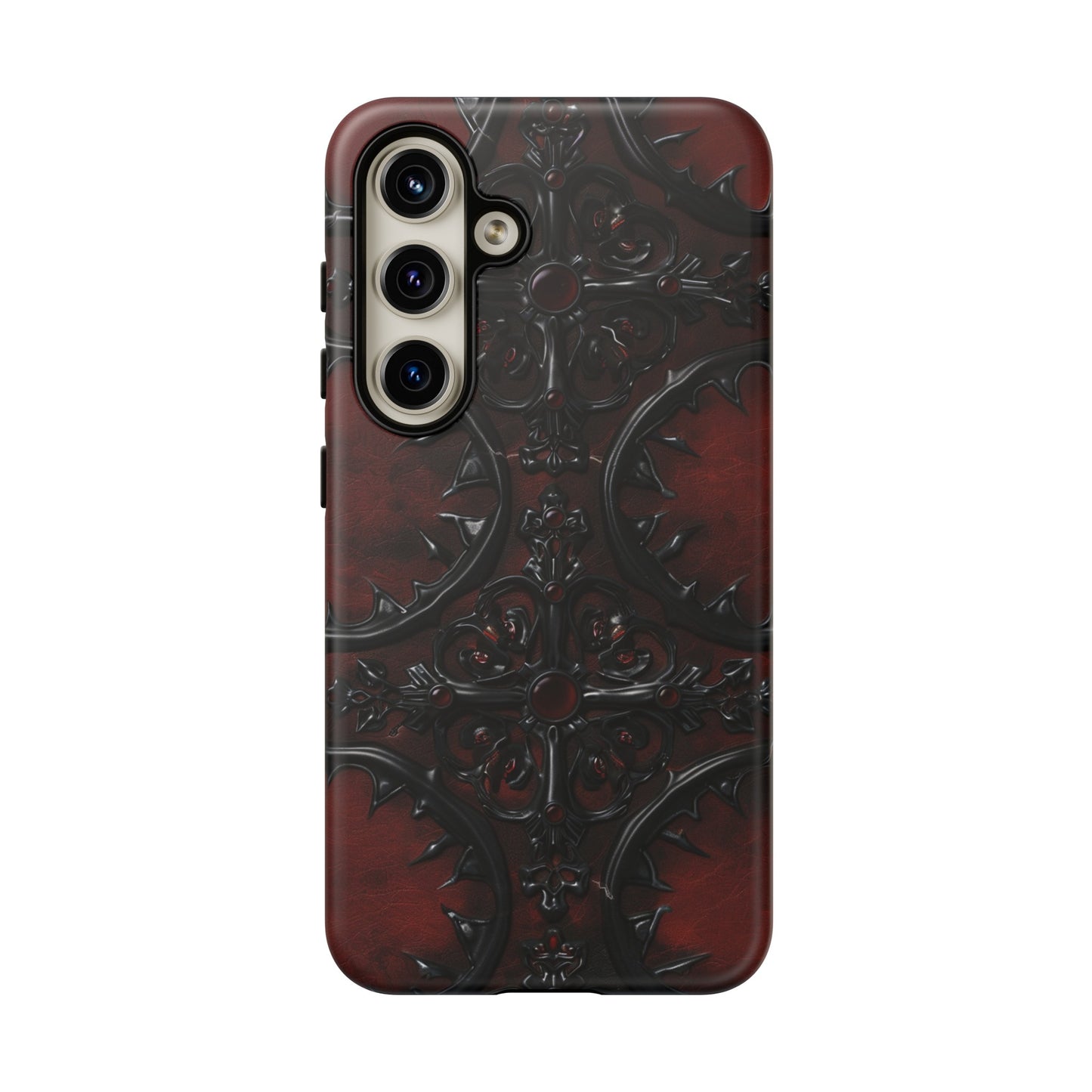 Vampiric Leather Phone Case for iPhone, Samsung Galaxy, and Google Pixel Devices - Gothic Ornate Design