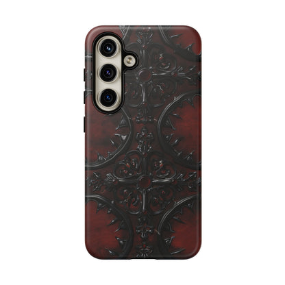 Vampiric Leather Phone Case for iPhone, Samsung Galaxy, and Google Pixel Devices - Gothic Ornate Design