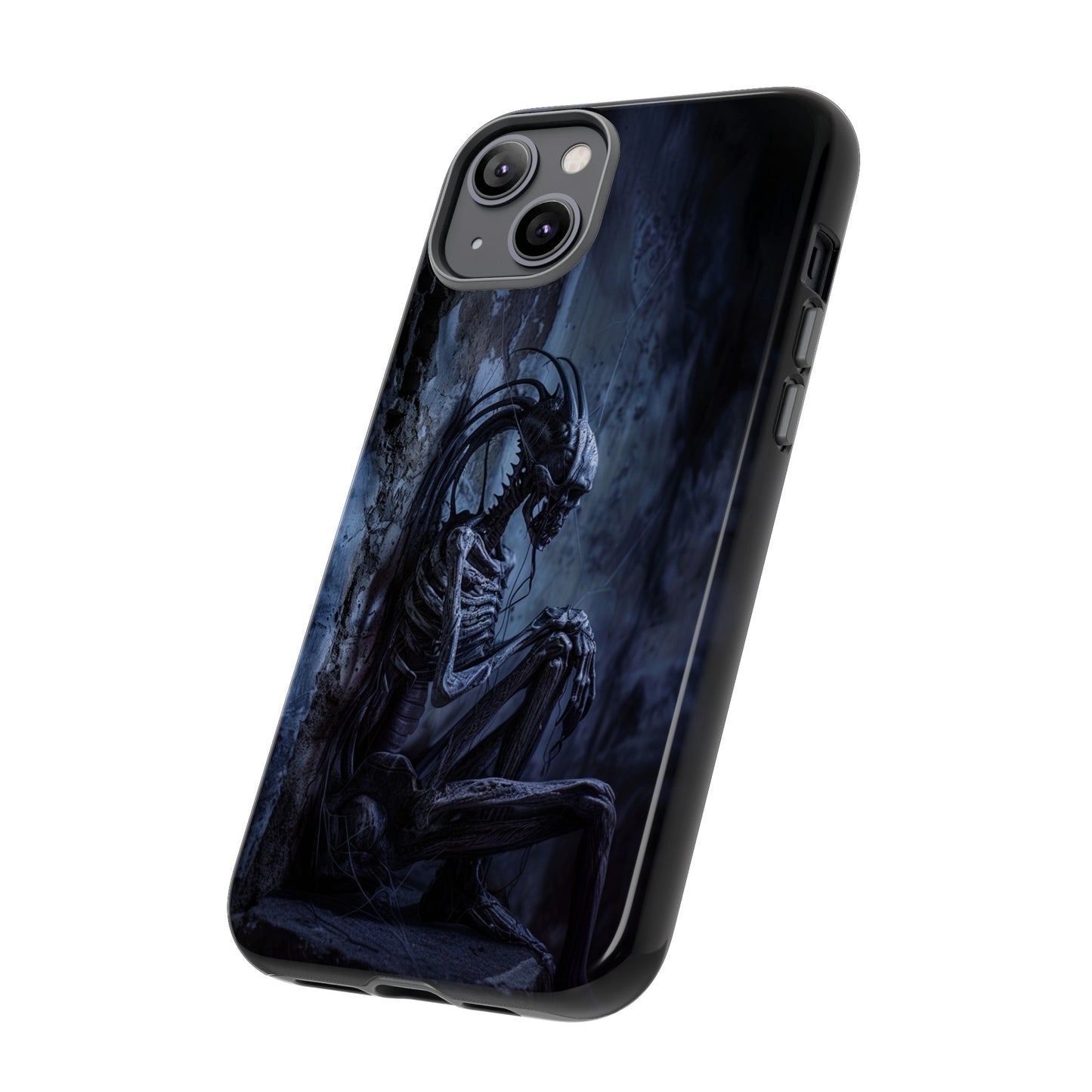 Gothic Alien Skeleton iPhone Case - Sci-Fi Horror Design