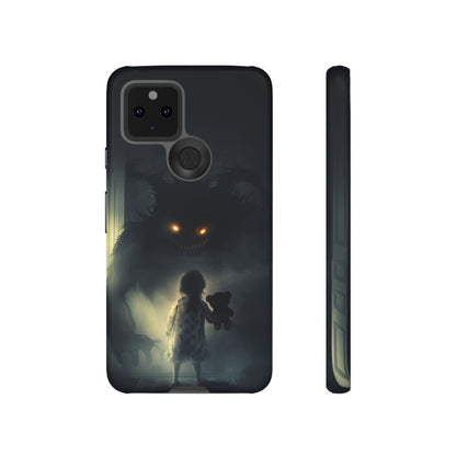 A Child Facing A Terrifying Monster Phone Case - for iPhone, Samsung Galaxy, and Google Pixel Devices