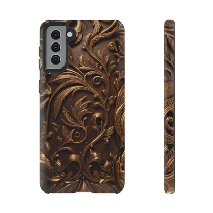 Elegant Bronze Phone Case – Victorian Floral Design for iPhone, Samsung Galaxy, and Google Pixel Devices