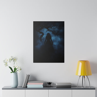 Haunting Silhouette - Dark Art Canvas Print - Mystical Gothic Home Decor