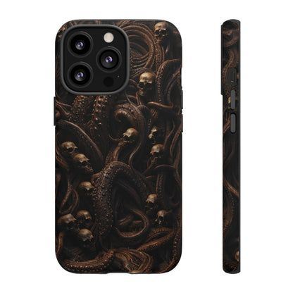 Skulls and Tentacles Phone Case – Lovecraftian Horror Design for iPhone, Samsung Galaxy, and Google Pixel Devices