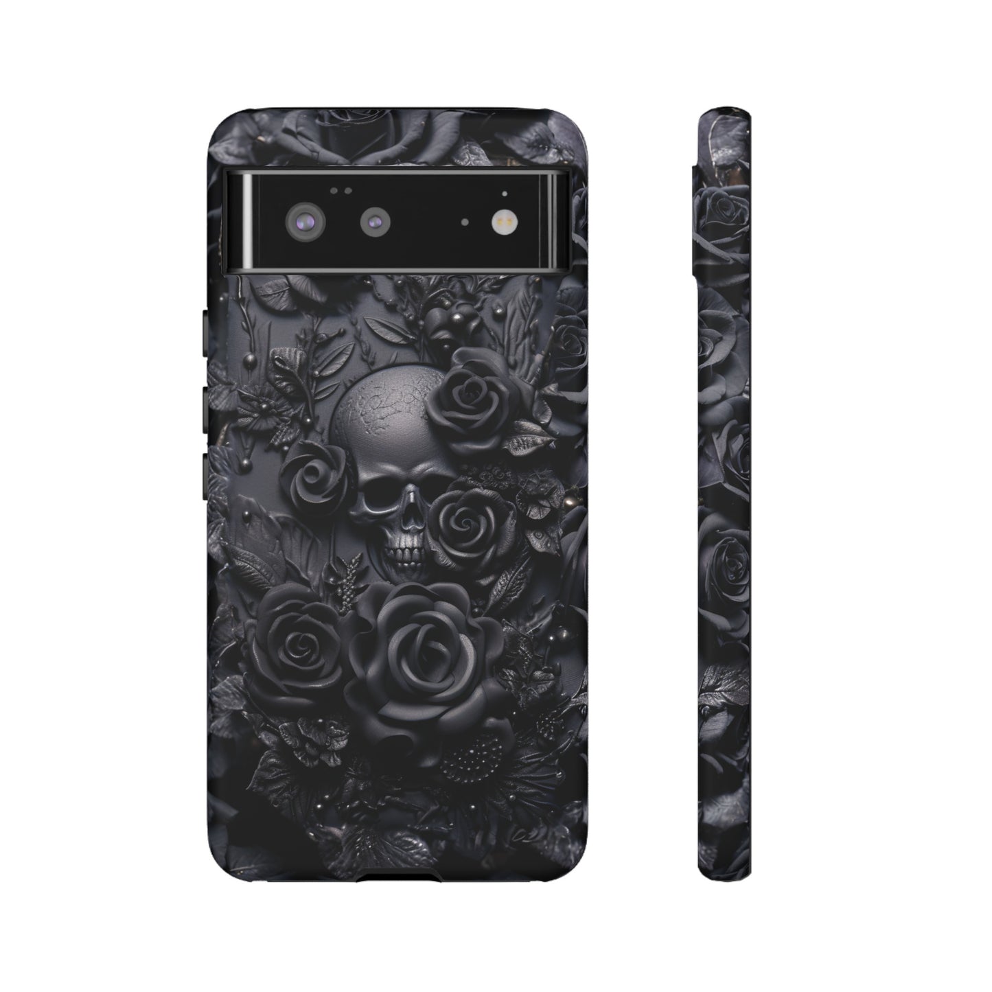 Gothic Black Roses Tough Phone Case – Elegant Dark Floral Design for iPhone, Samsung Galaxy, and Google Pixel Devices