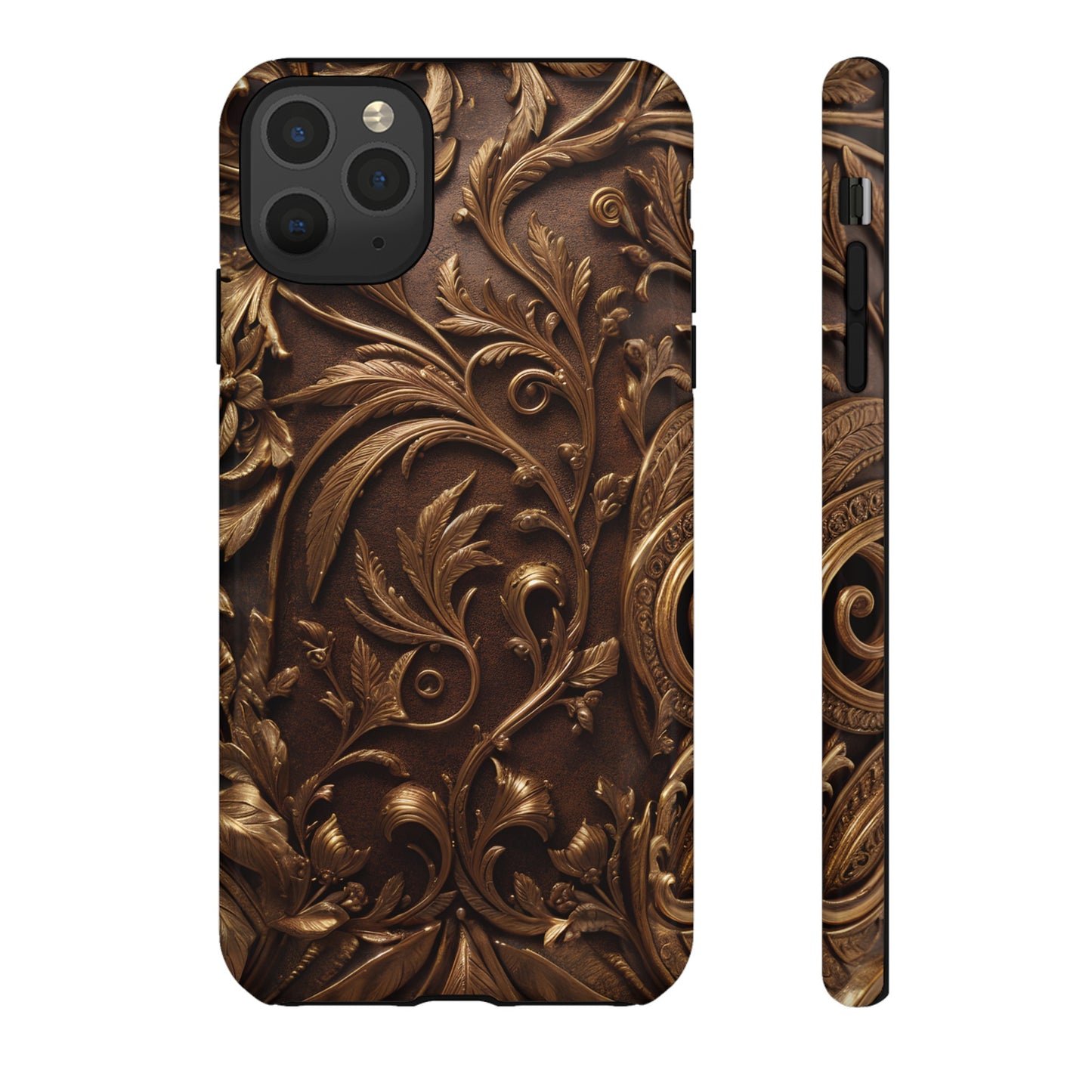 Elegant Bronze Phone Case – Victorian Floral Design for iPhone, Samsung Galaxy, and Google Pixel Devices