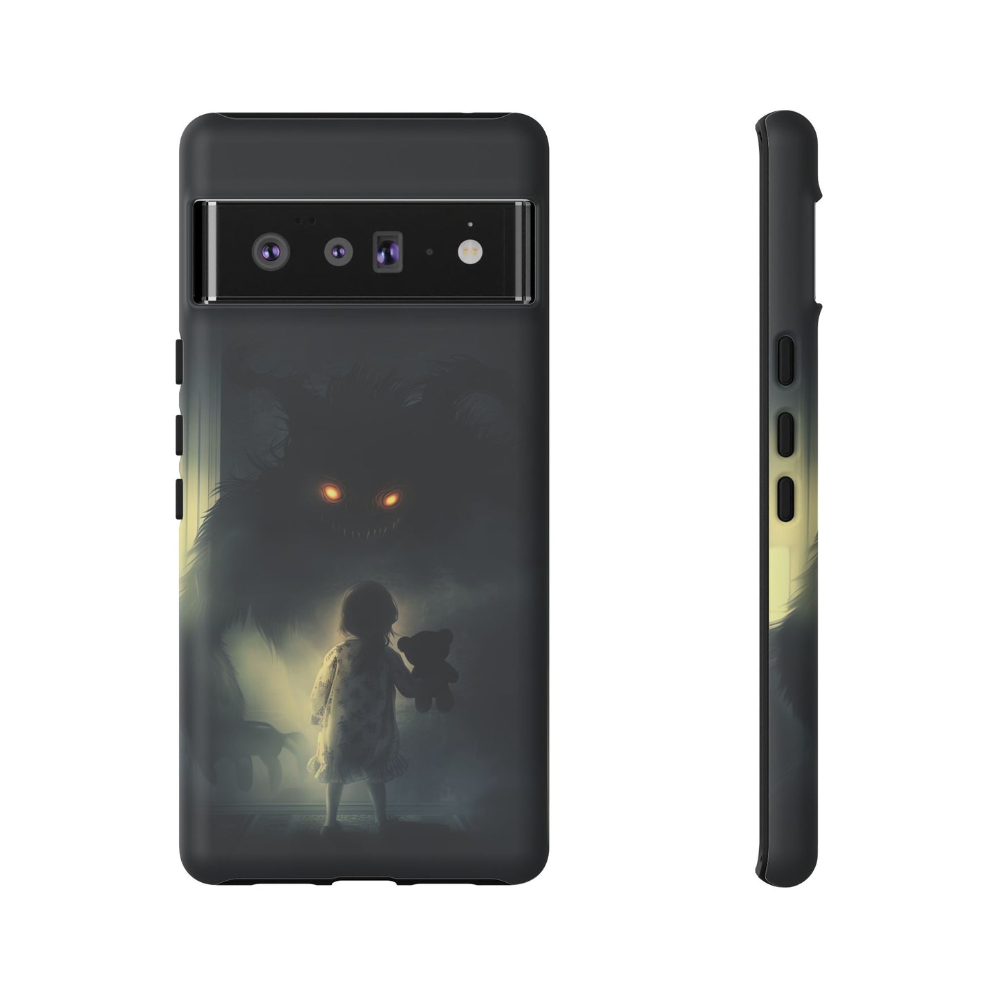 A Child Facing A Terrifying Monster Phone Case - for iPhone, Samsung Galaxy, and Google Pixel Devices