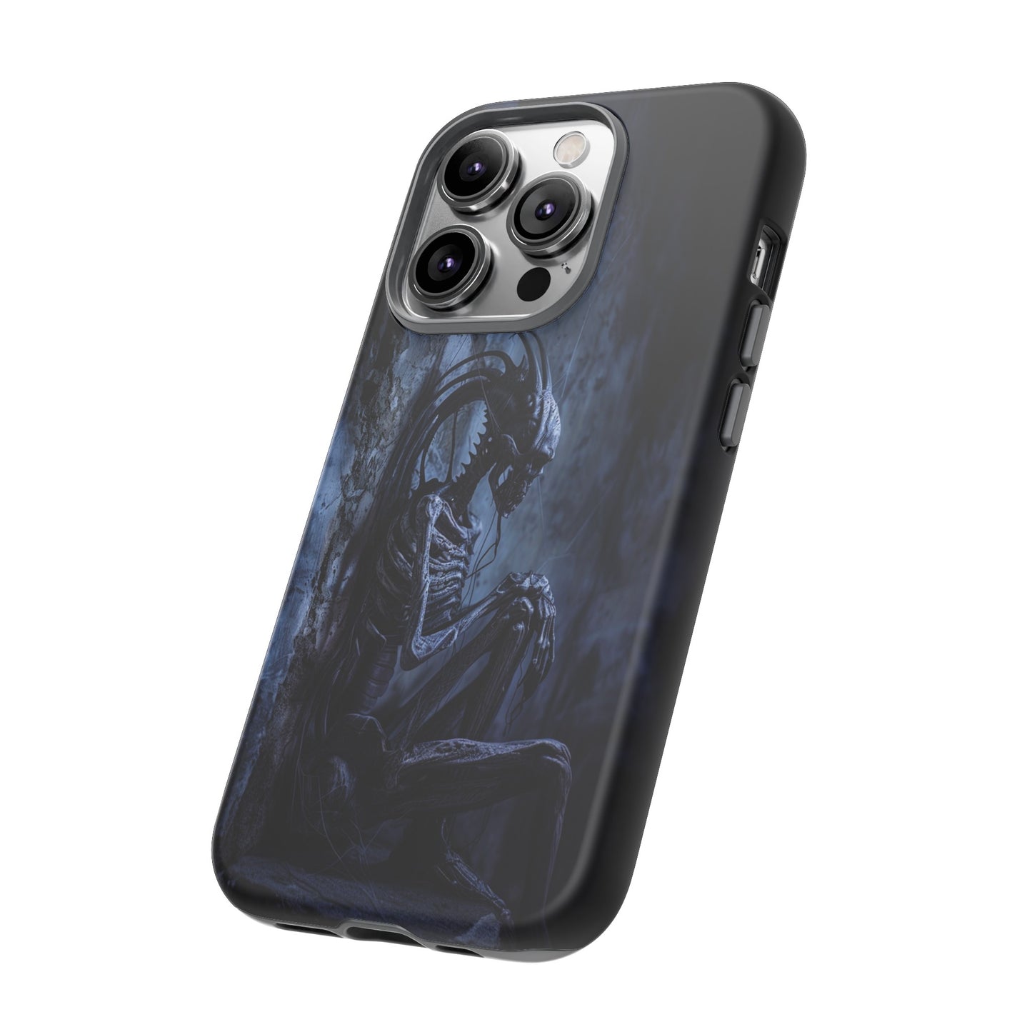 Gothic Alien Skeleton iPhone Case - Sci-Fi Horror Design