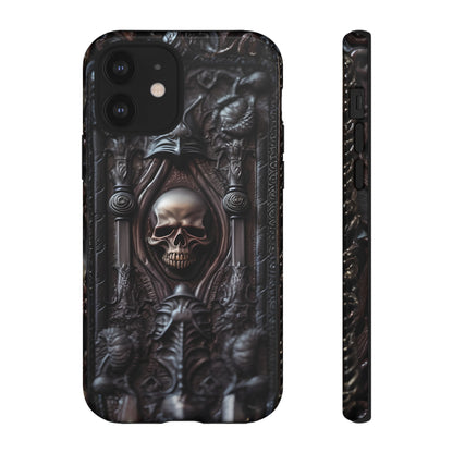 Dark Grimoire of Death Tough Phone Case – Gothic Skull Vampiric Design for iPhone, Samsung Galaxy, and Google Pixel Devices