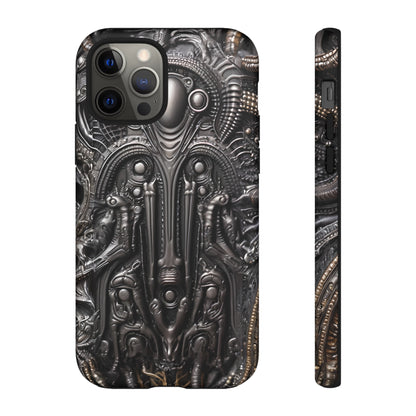 Biomechanical Horror Phone Case – Dark Sci-Fi Design for iPhone, Samsung Galaxy, Google Pixel Devices