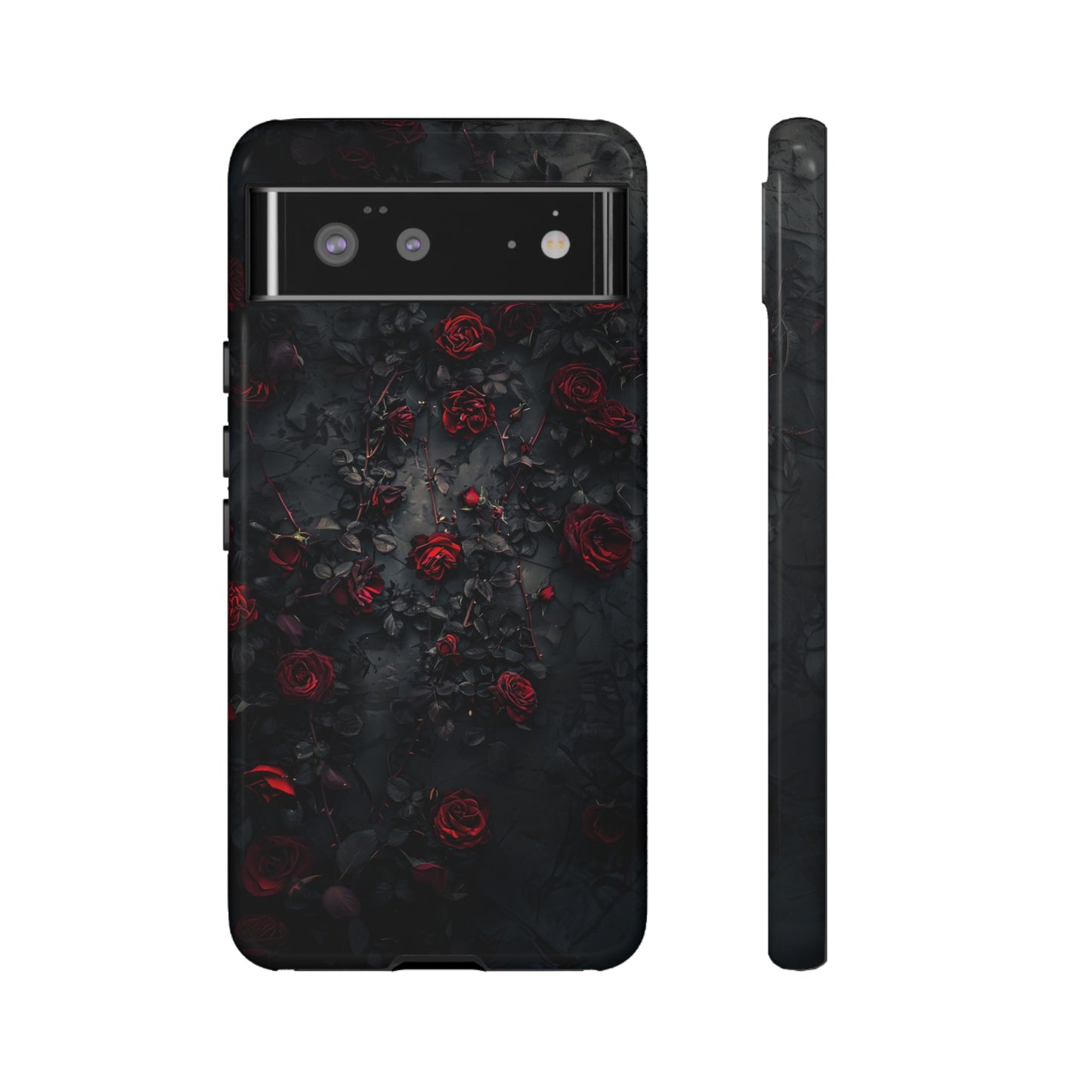 Gothic Roses Tough Phone Case – Elegant Dark Floral Design for iPhone, Samsung Galaxy, and Google Pixel Devices